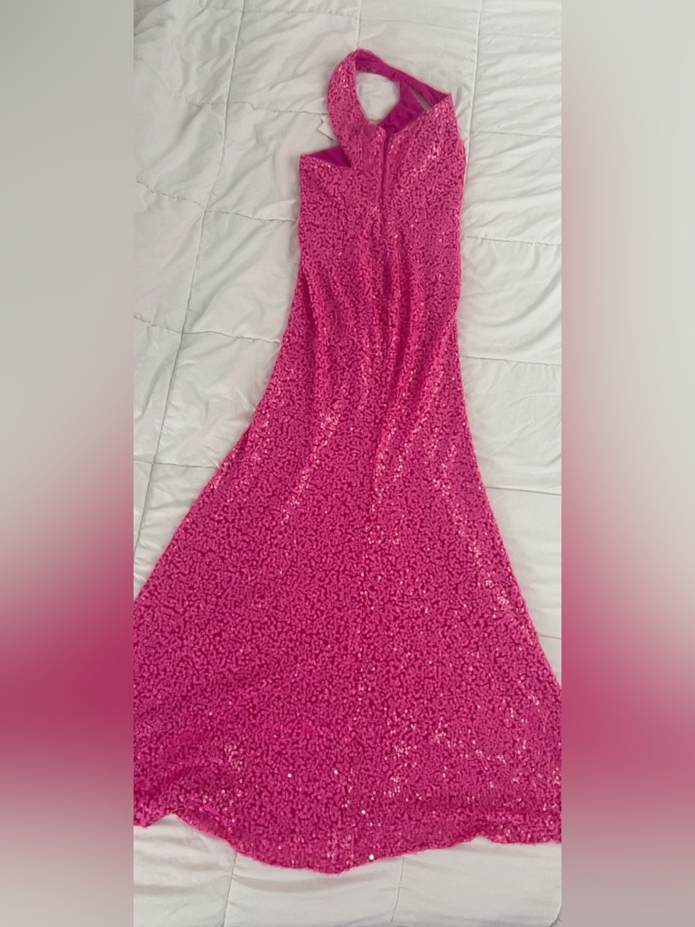 New Davids Bridal - Fuchsia Sequin Evening Gown - Women Dresses